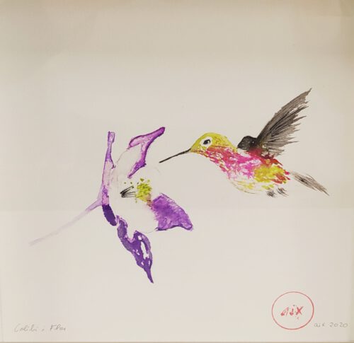 colibrí i flor